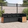 Voir la diapositive 1 : VIDAXL Salon de jardin 5 pcs avec coussins noir resine tressee