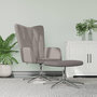 Voir la diapositive 1 : VIDAXL Chaise de relaxation avec tabouret Taupe Tissu
