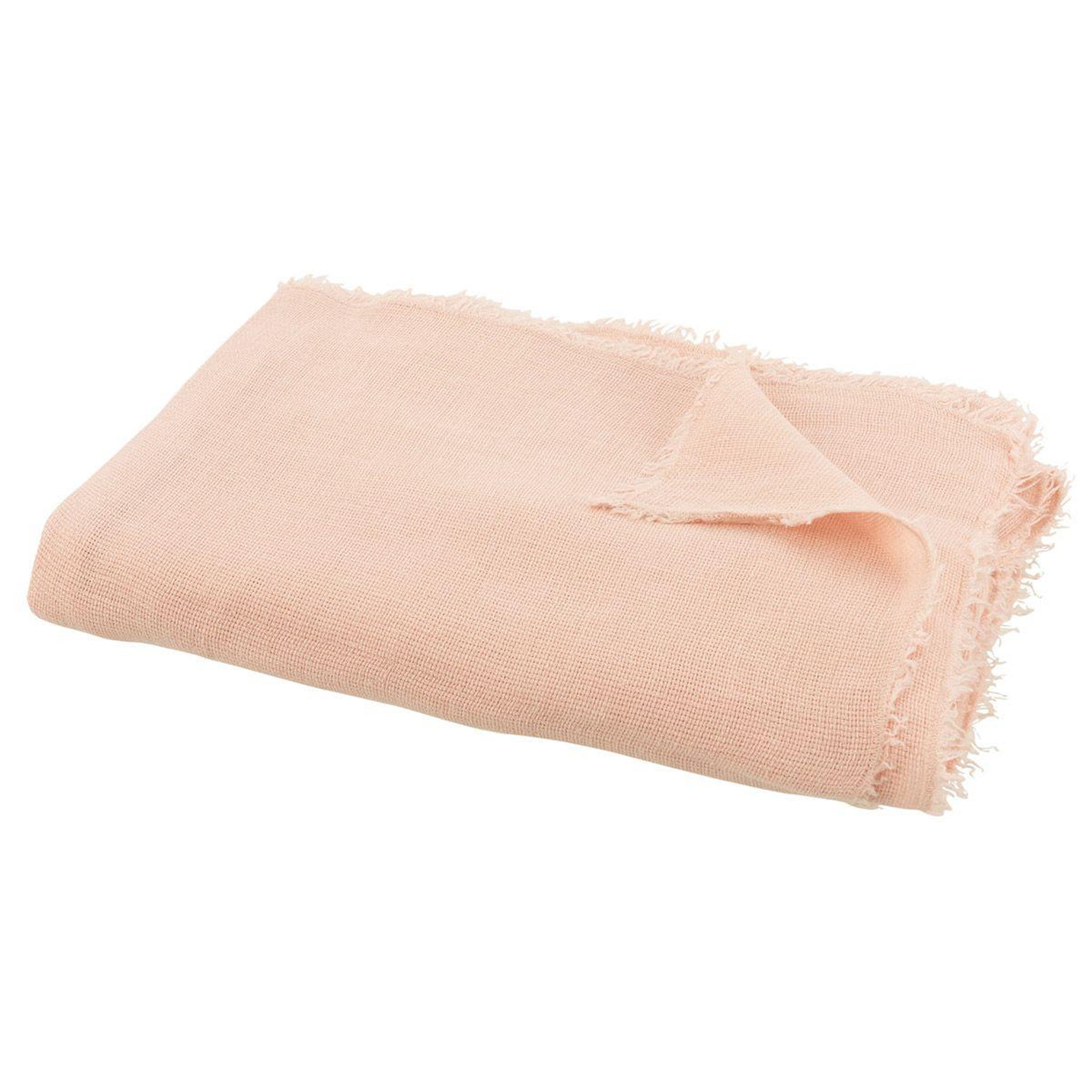 Voir la diapositive 1 : J-LINE Plaid déco uni  bord court  150x200cm rose