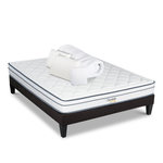 BELLECOUR BELLECOUR LITERIE | Pack Prêt à dormir BARTOLDI | Matelas Ressorts ensachés + Sommier + Accessoires. Coloris disponibles : Blanc