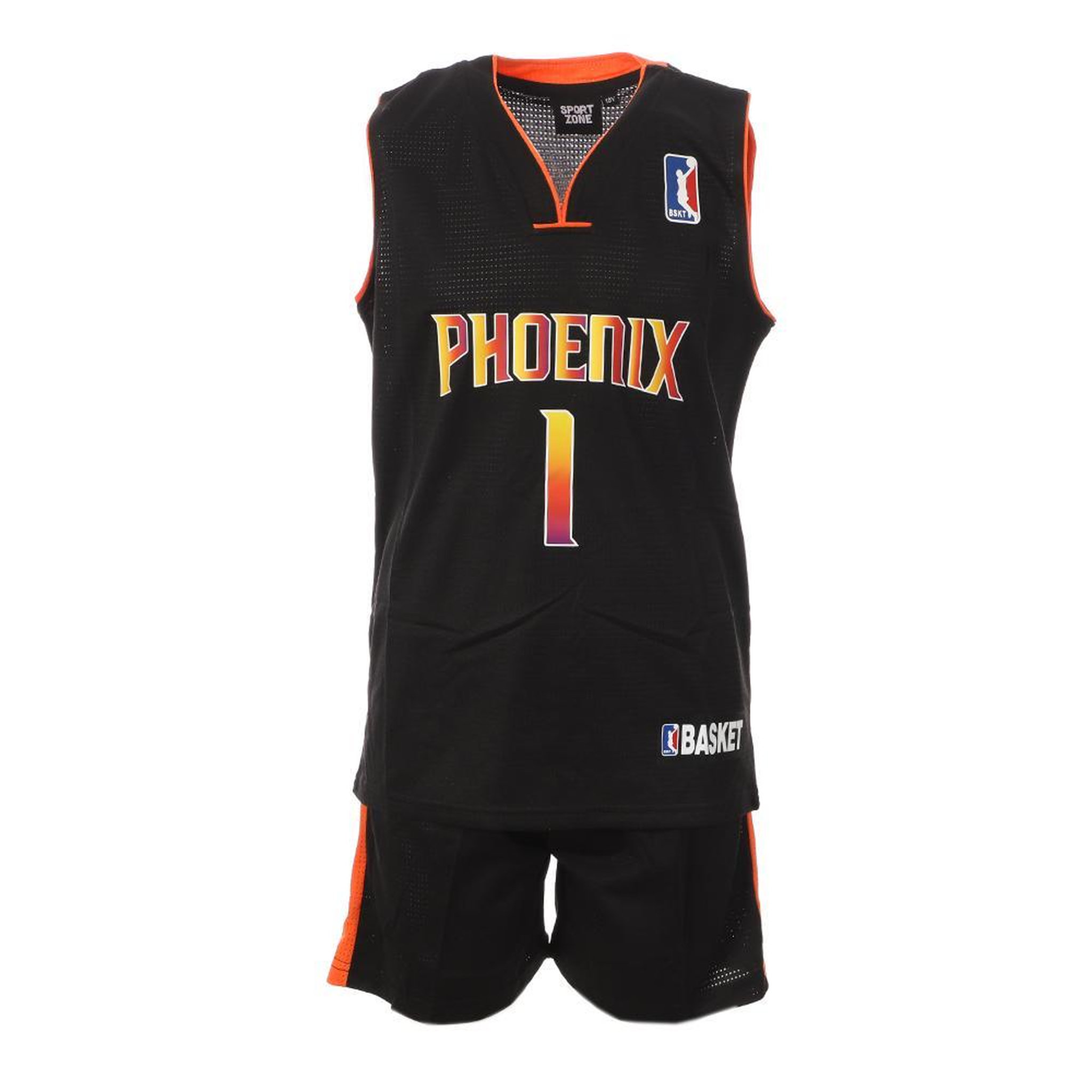 Voir la diapositive 1 : SPORTZONE Phenix Ensemble de basket Noir Enfant Sport Zone