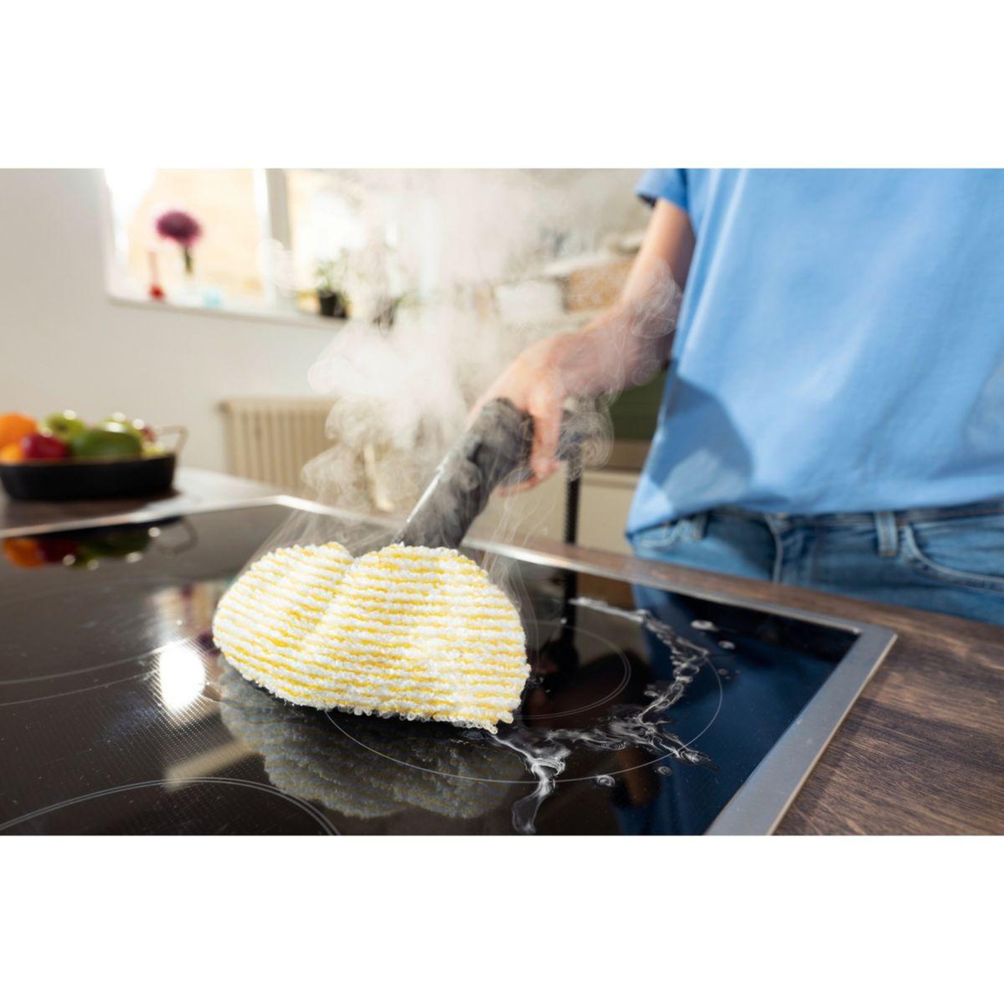 Voir la diapositive 3 : KARCHER Lingettes et serpillères Microfibre x2 buse à main nettoyeur vapeur SC