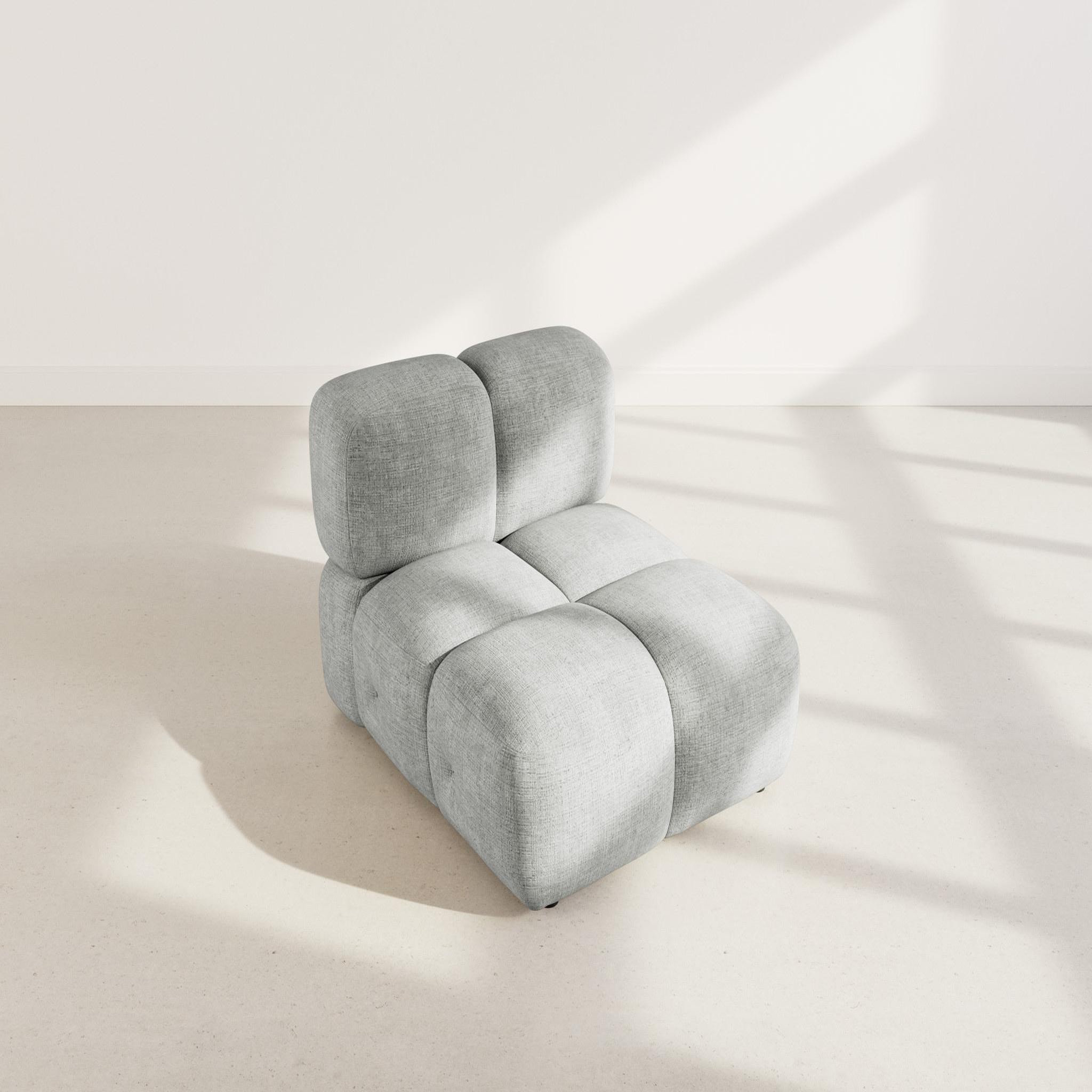 Voir la diapositive 3 : LISA DESIGN Grace - module d'assise en velours texturé