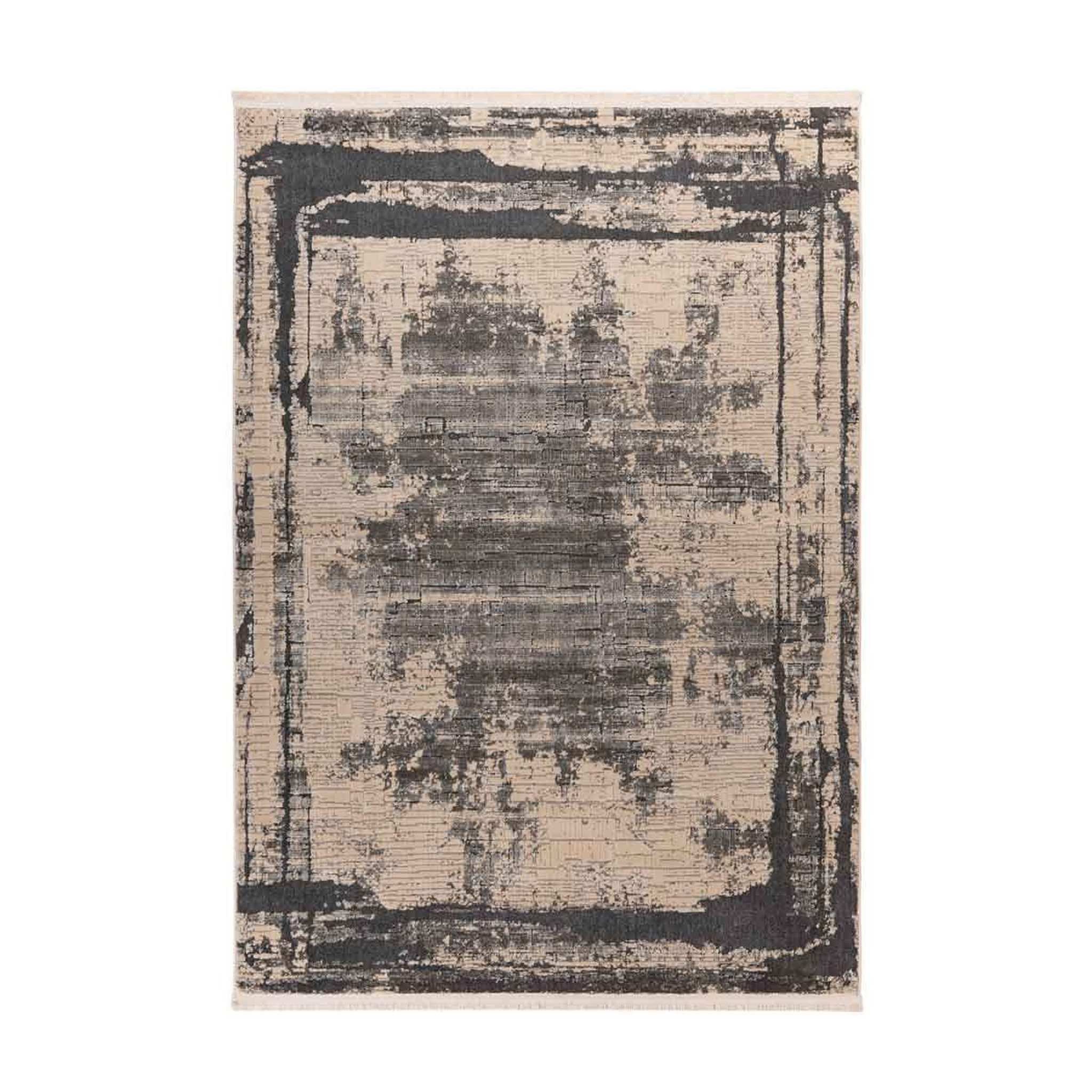 Voir la diapositive 1 : Paris Prix Tapis Tissé à Poils Ras Vintage  Adeon  Gris
