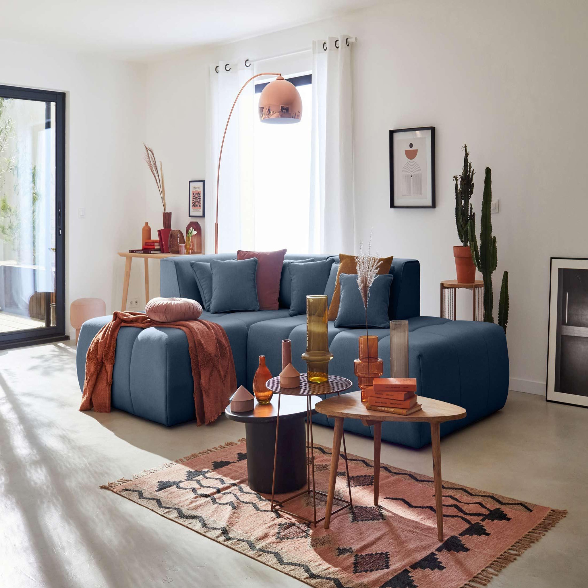 Voir la diapositive 1 : LISA DESIGN Caracas - canapé modulable d'angle gauche - 4 places - en tissu