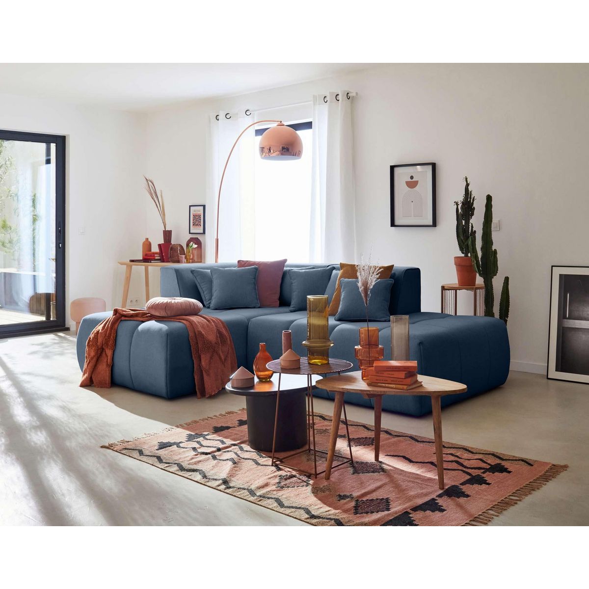 LISA DESIGN Caracas - canapé modulable d'angle gauche - 4 places - en tissu