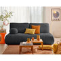 Voir la diapositive 1 : BEST MOBILIER Bowie - canapé 3 places convertible coffre + coussin rond inclus en tissu texturé