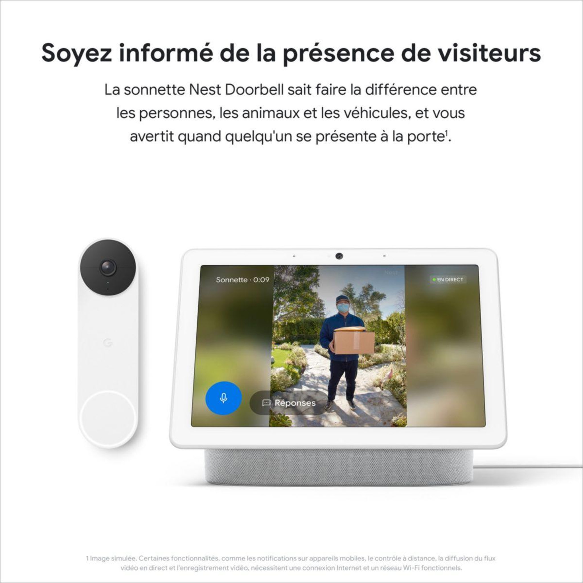 Voir la diapositive 2 : GOOGLE Sonnette connectée Nest Doorbell 2021