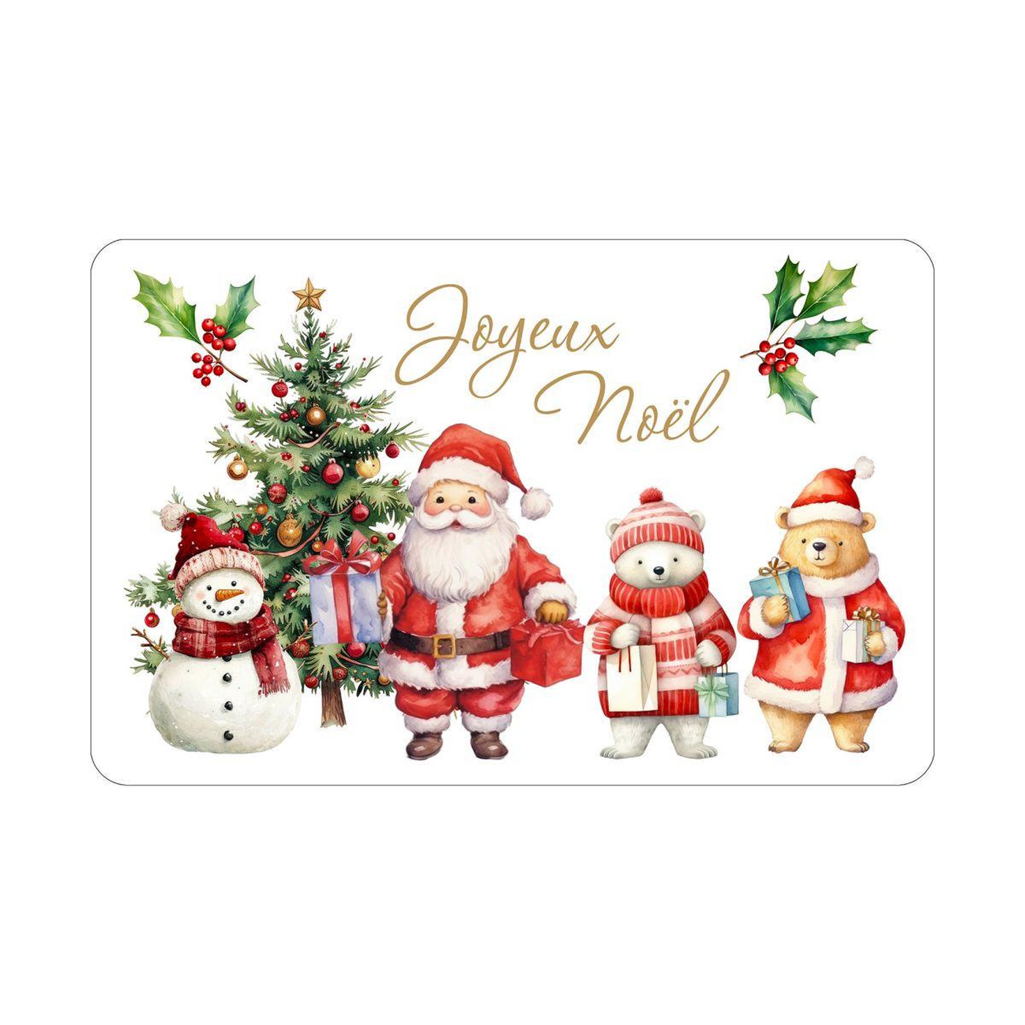 Douceur d'Intérieur Set de table imprimé  joyeux noël  28x44cm multicolore