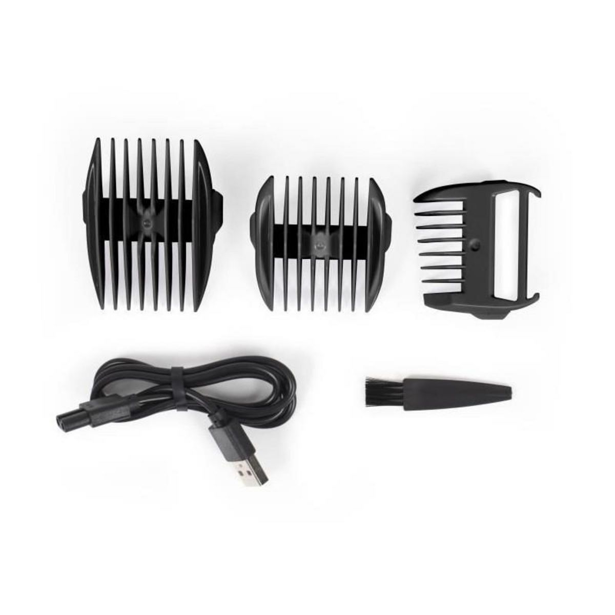 LIVOO Tondeuse aspirante sans fil LIVOO - Cheveux / barbe et corps -3 sabots - 50 min d'autonomie - 5 W / 600 mAh