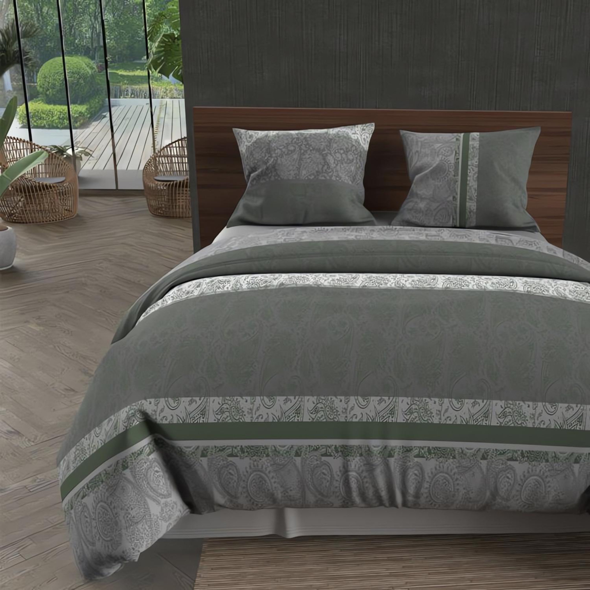 Voir la diapositive 1 : SOLEIL D'OCRE Parure housse de couette en coton 57 fils CACHEMIRE, par Soleil d'Ocre