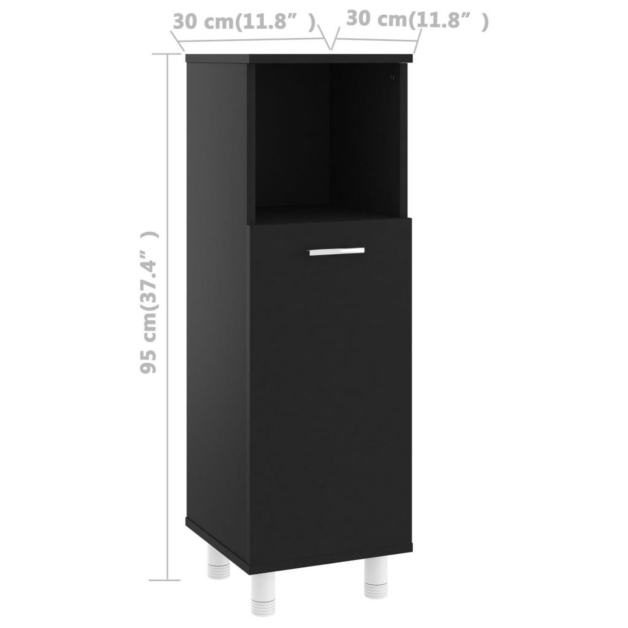 Voir la diapositive 6 : VIDAXL Armoire de salle de bain Noir 30x30x95 cm Agglomere