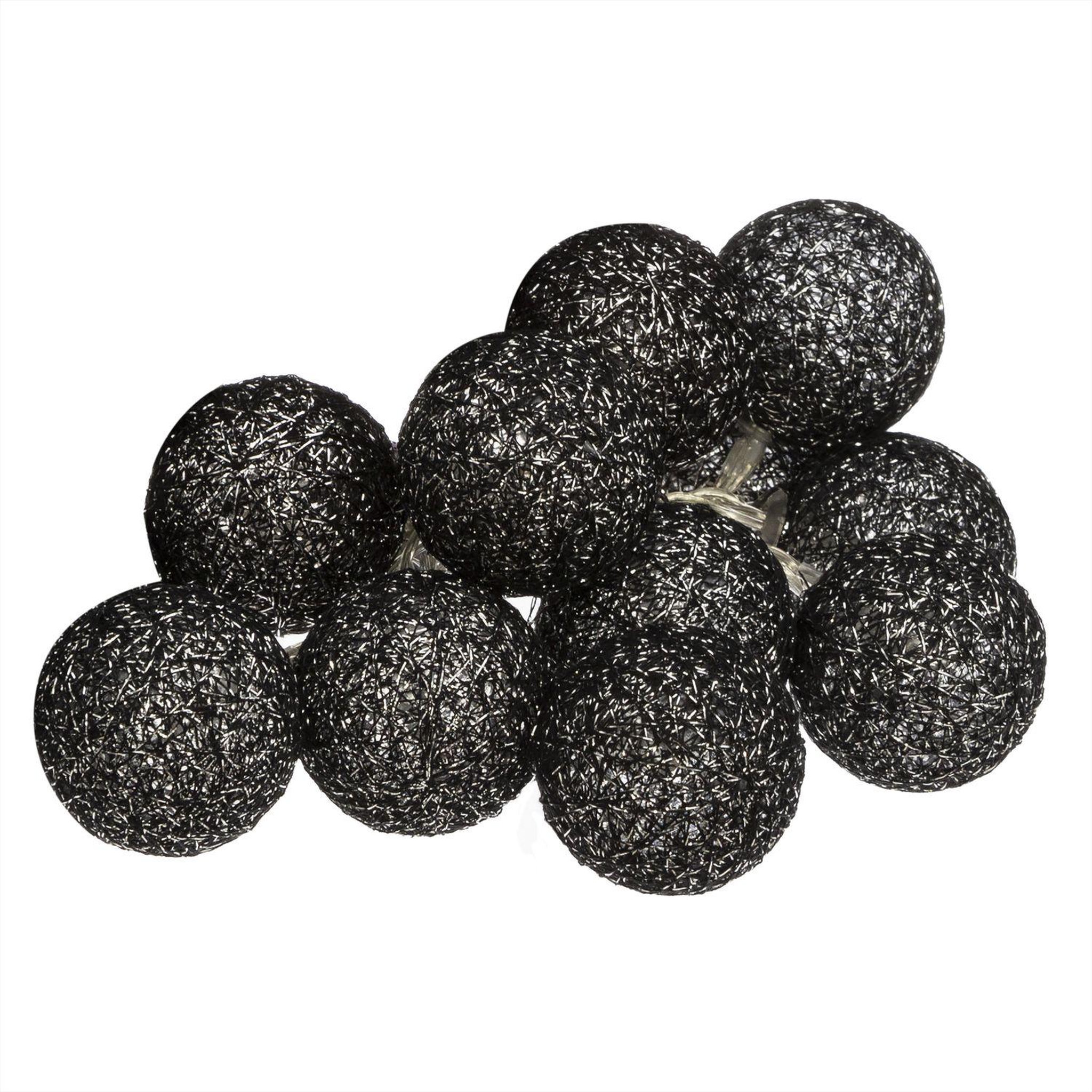 Voir la diapositive 1 : ATMOSPHERA Guirlande LED 10 boules - Noir argenté
