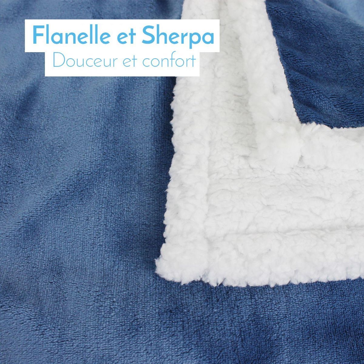 Monsieur Bébé Couverture, plaid polaire pour enfant 75 x 100 cm en flanelle et sherpa ultra doux