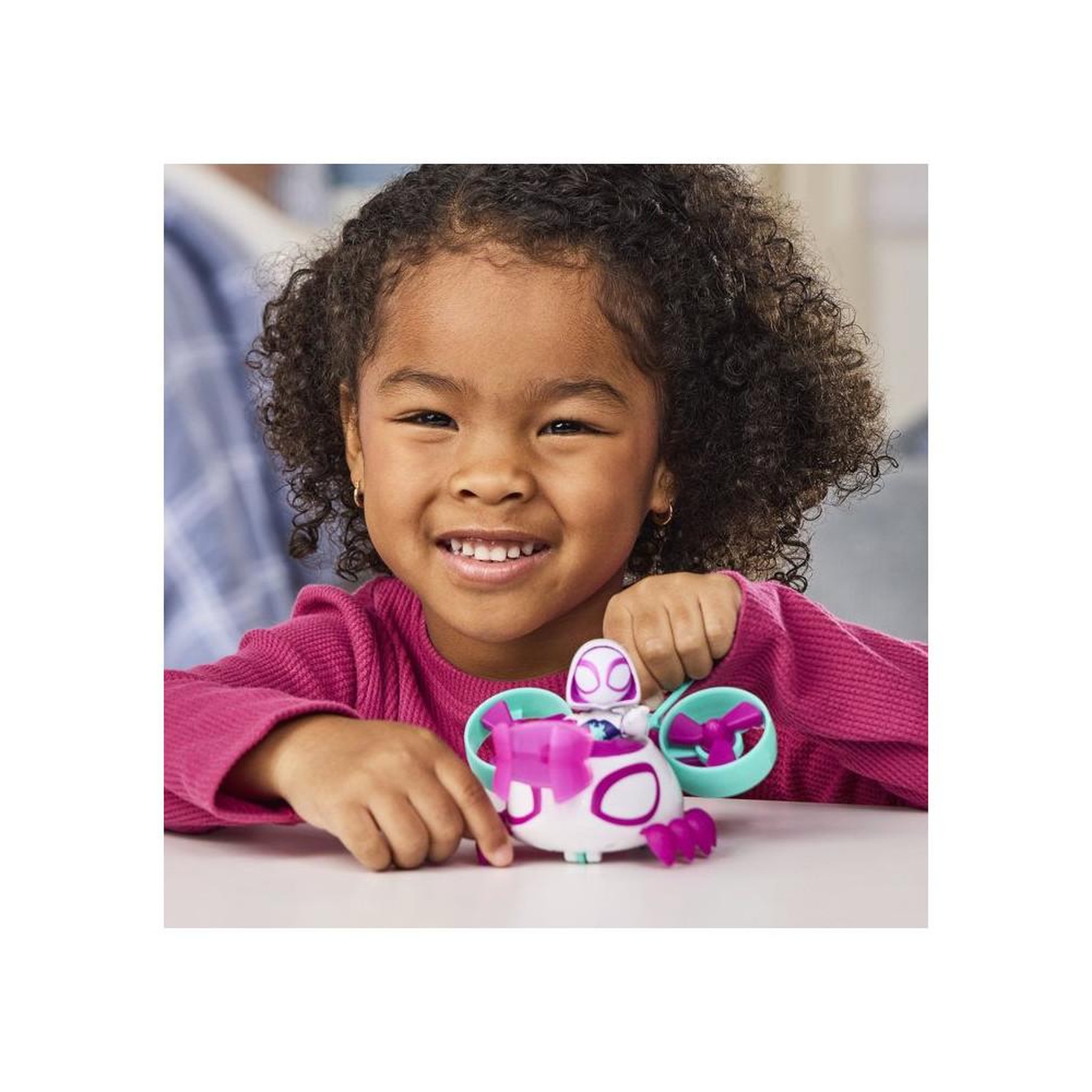 Voir la diapositive 4 : HASBRO Véhicule Hélico de Ghost-Spider avec figurine de 7,5 cm et accessoire, jouets pour enfants, des 3 ans, Spidey et ses Amis Ex