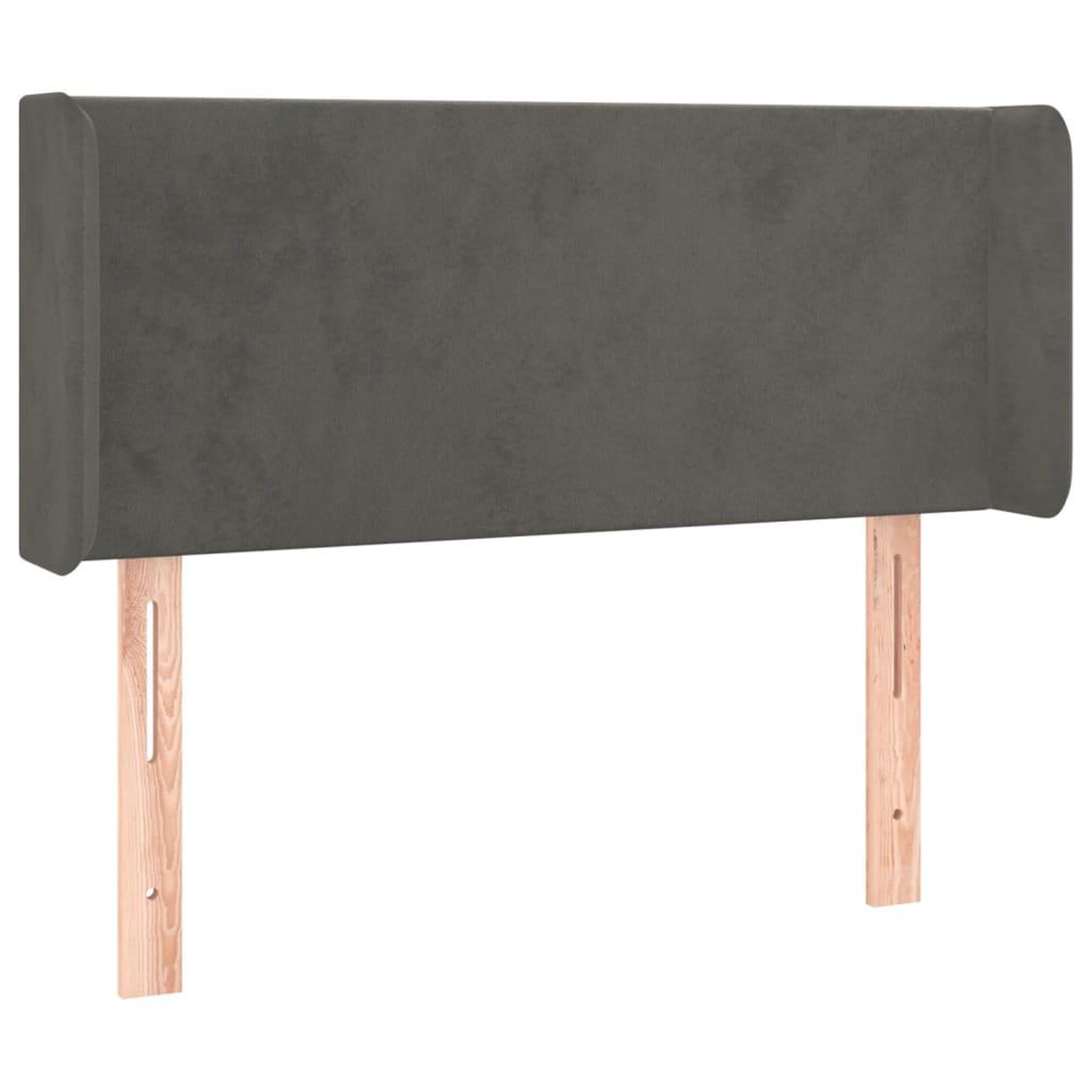 Voir la diapositive 2 : VIDAXL Tete de lit avec oreilles Gris fonce 93x16x78/88 cm Velours
