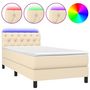 Voir la diapositive 2 : VIDAXL Sommier a lattes de lit avec matelas LED Creme 80x200 cm Tissu