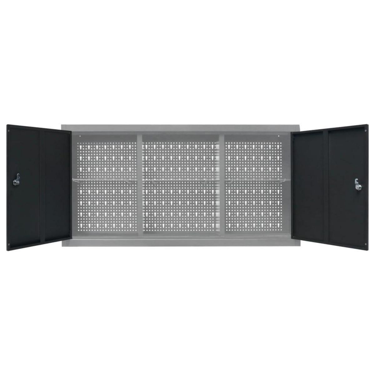 VIDAXL Armoire a outils murale Style Industriel Metal Gris et noir