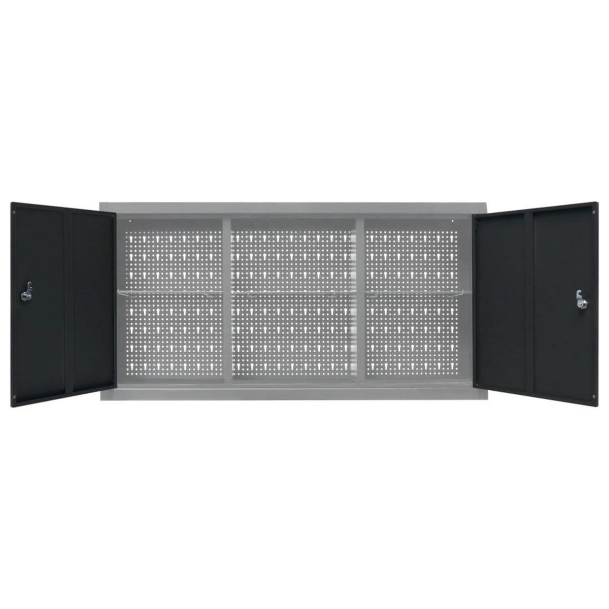 VIDAXL Armoire a outils murale Style Industriel Metal Gris et noir