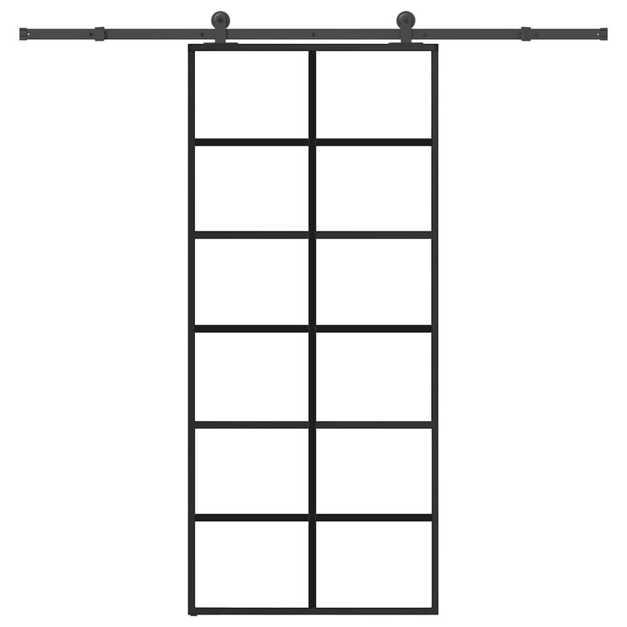 VIDAXL Porte coulissante avec kit de quincaillerie 90x205 cm Verre ESG