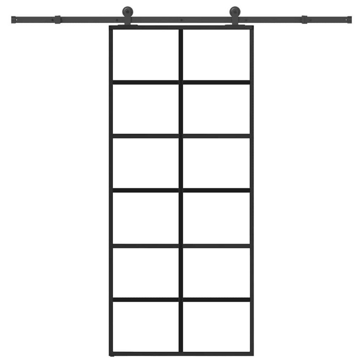 VIDAXL Porte coulissante avec kit de quincaillerie 90x205 cm Verre ESG