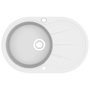 Voir la diapositive 2 : VIDAXL Evier de cuisine Granit Seul lavabo Ovale Blanc
