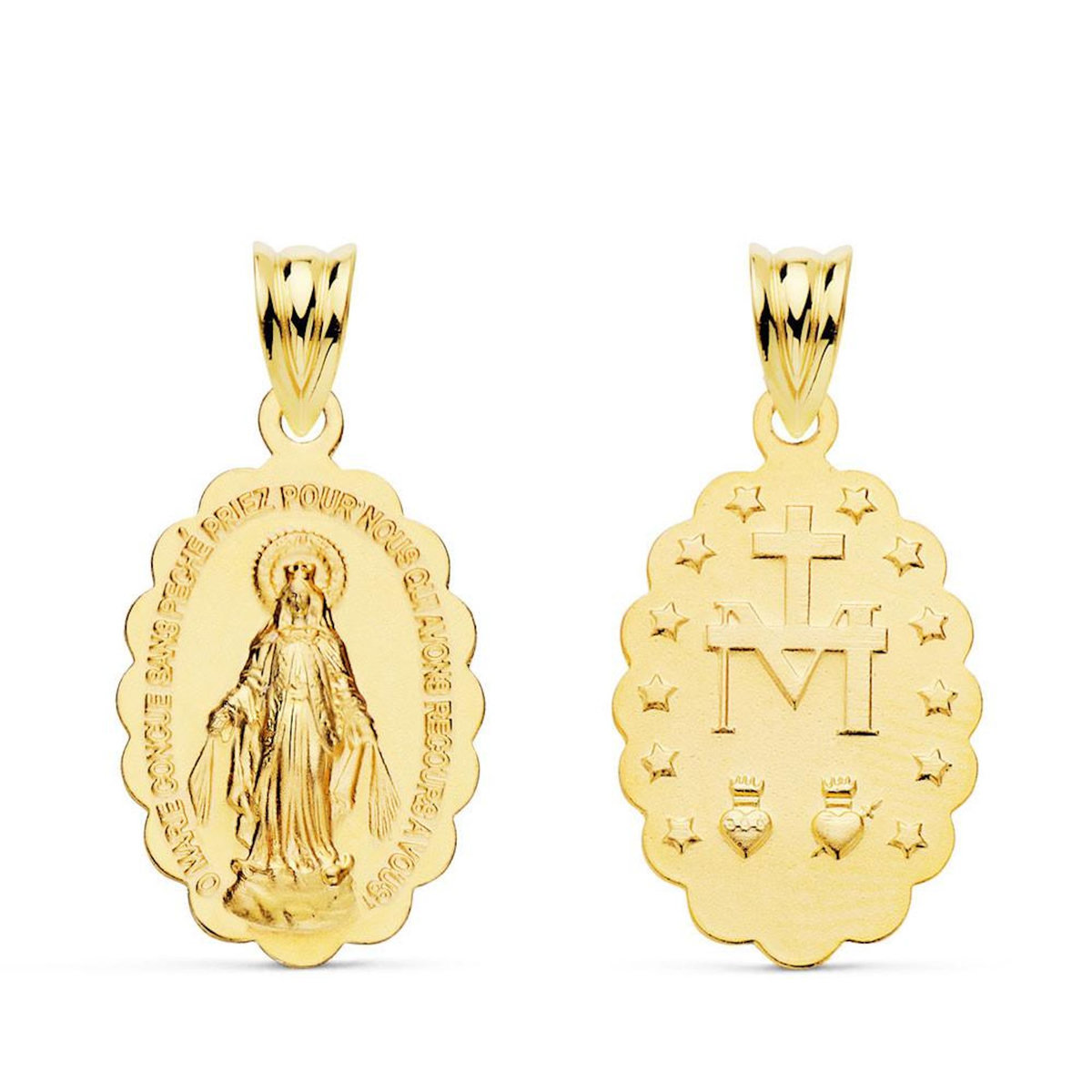 L'ATELIER D'AZUR Médaille Or 18 Carats 750 Jaune Vierge Miraculeuse - Chaîne Offerte