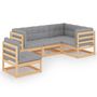 Voir la diapositive 2 : VIDAXL Salon de jardin 5 pcs avec coussins Bois de pin massif