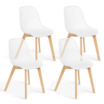 ID MARKET Lot de 4 chaises MANDY blanches pour salle à manger