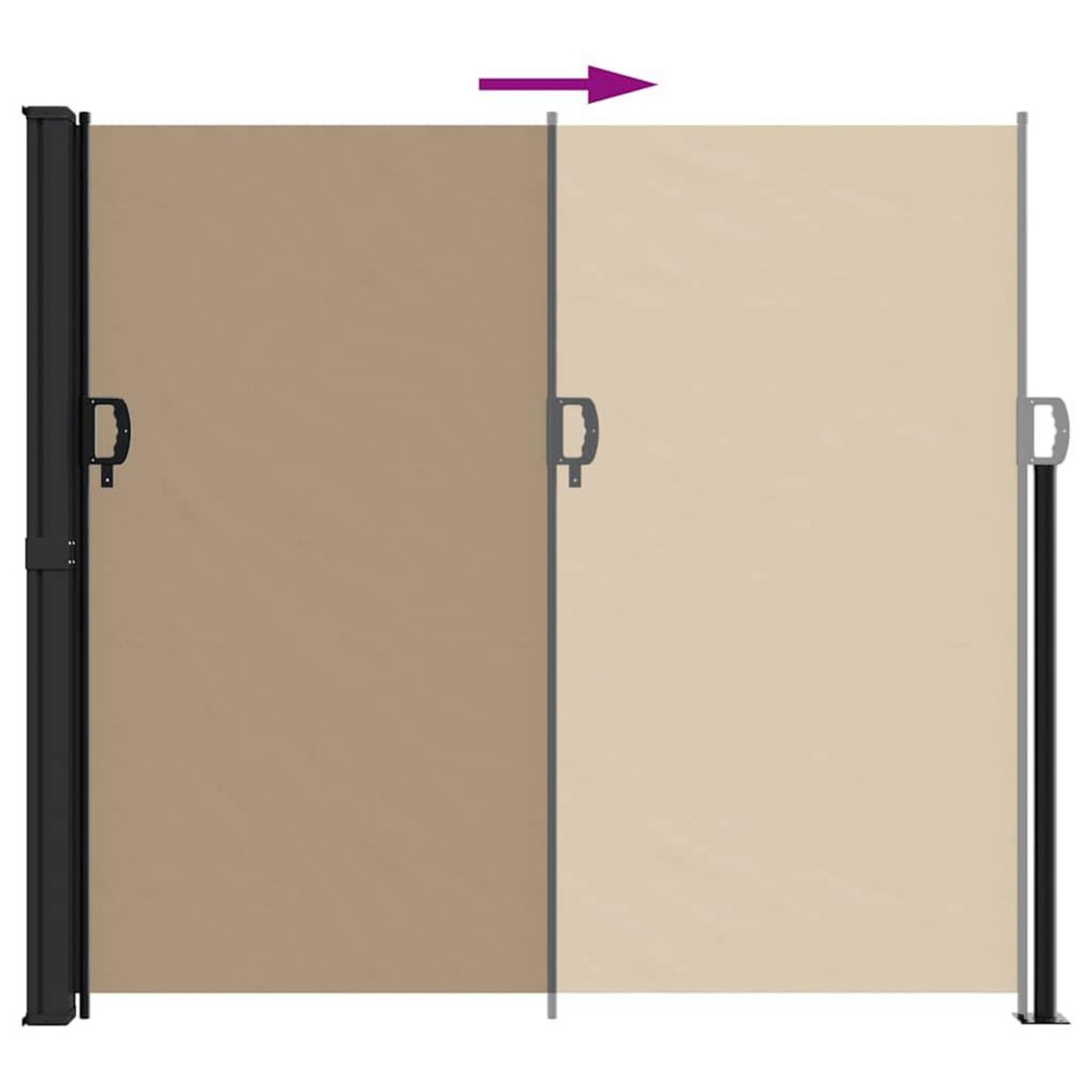 VIDAXL Auvent lateral retractable taupe 180x600 cm