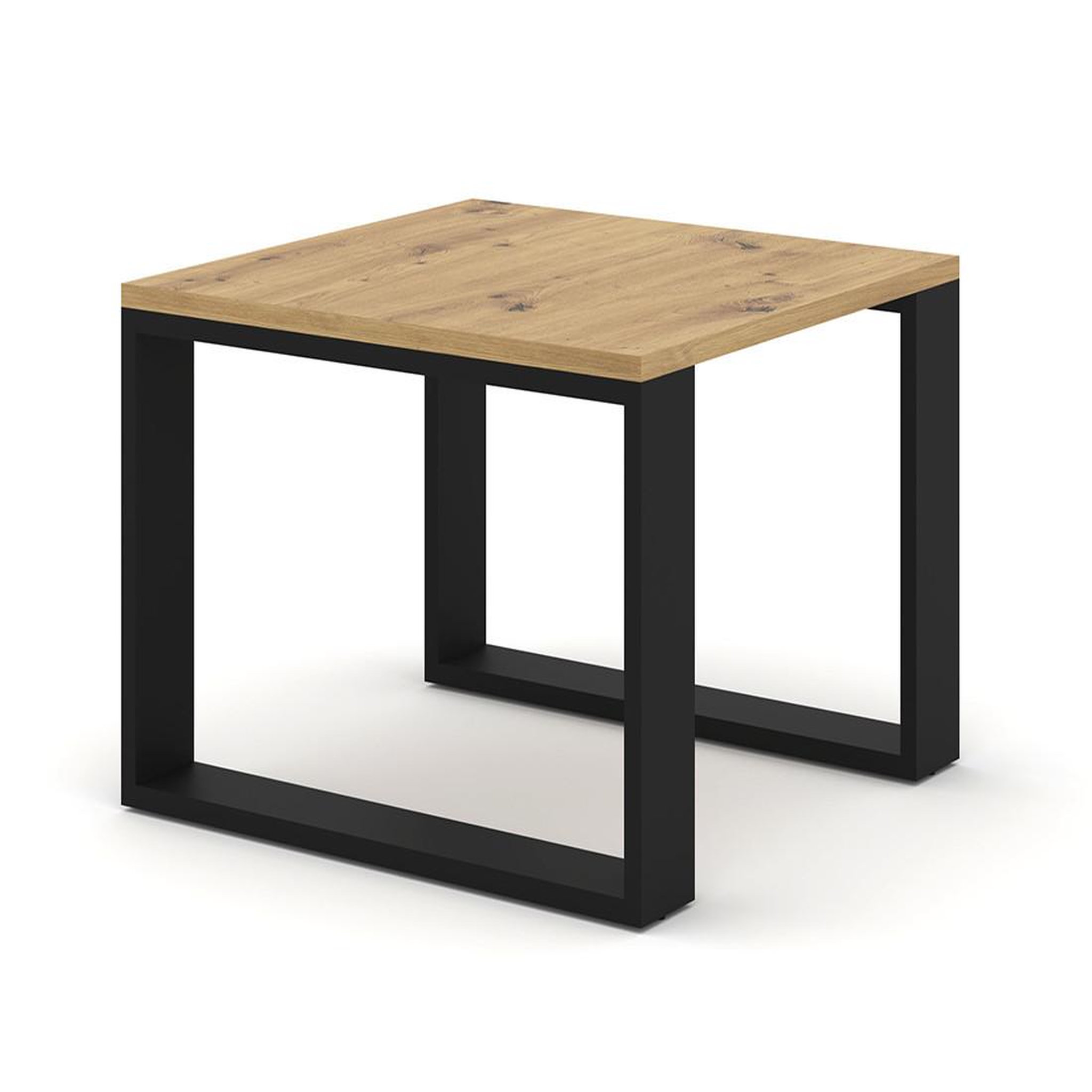 Voir la diapositive 2 : BEST MOBILIER Donnely - lot de 2 tables basses - effet bois et noir - 60 et 38 cm