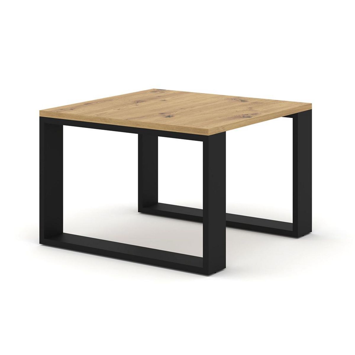 BEST MOBILIER Donnely - lot de 2 tables basses - effet bois et noir - 60 et 38 cm