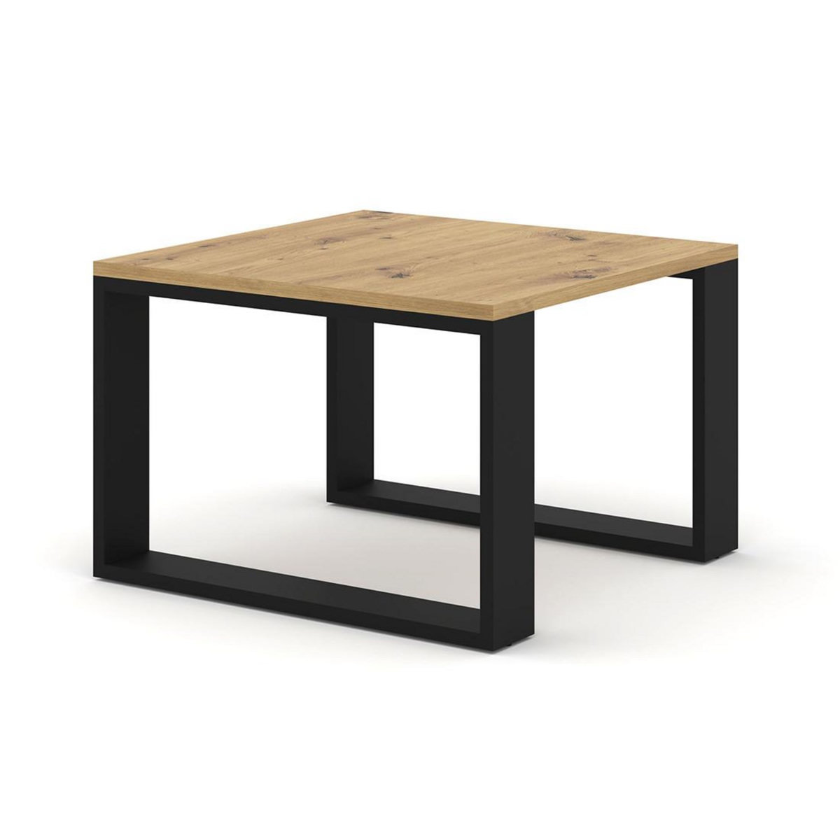 BEST MOBILIER Donnely - lot de 2 tables basses - effet bois et noir - 60 et 38 cm