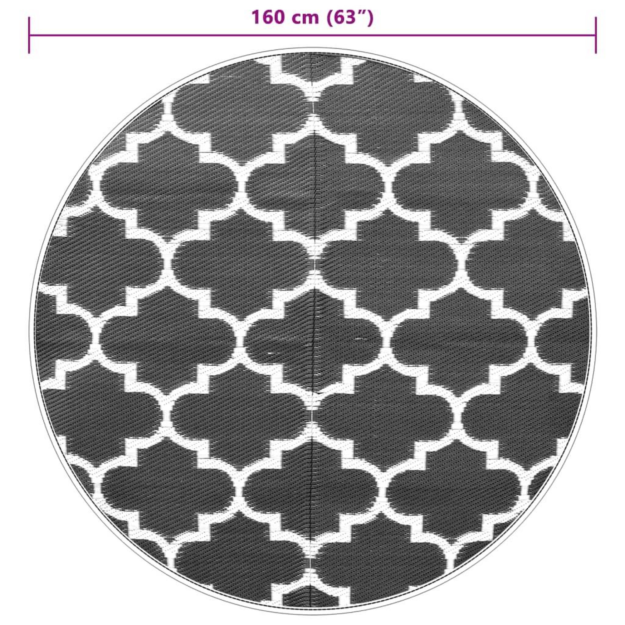 Voir la diapositive 6 : VIDAXL Tapis d'exterieur ARAKIL bleu Ø160 cm PP