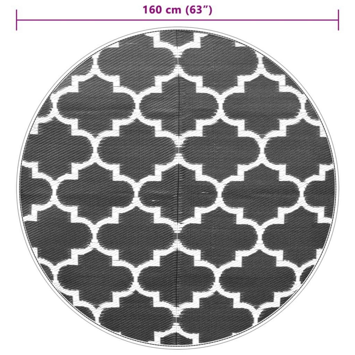 VIDAXL Tapis d'exterieur ARAKIL bleu Ø160 cm PP