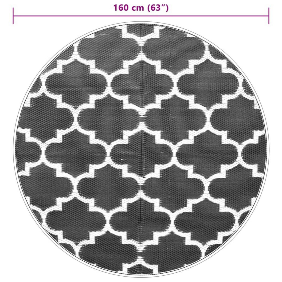 VIDAXL Tapis d'exterieur ARAKIL bleu Ø160 cm PP