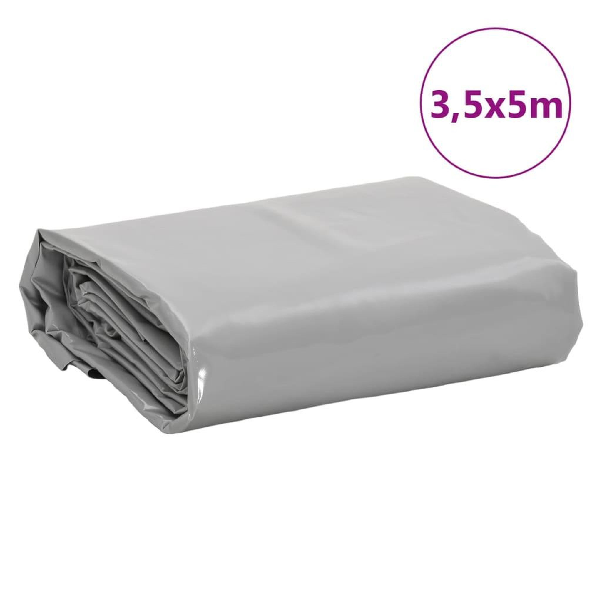 Voir la diapositive 6 : VIDAXL Bache gris 3,5x5 m 650 g/m²