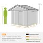 Voir la diapositive 3 : OUTSUNNY Abri de jardin - remise pour outils - cabanon porte verrouillable - dim. 213L x 130l x 185H cm - tôle d'acier vert pastel