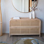 Voir la diapositive 2 : Rendez vous déco Commode en rotin et bois massif, 2 portes abattantes-Alata