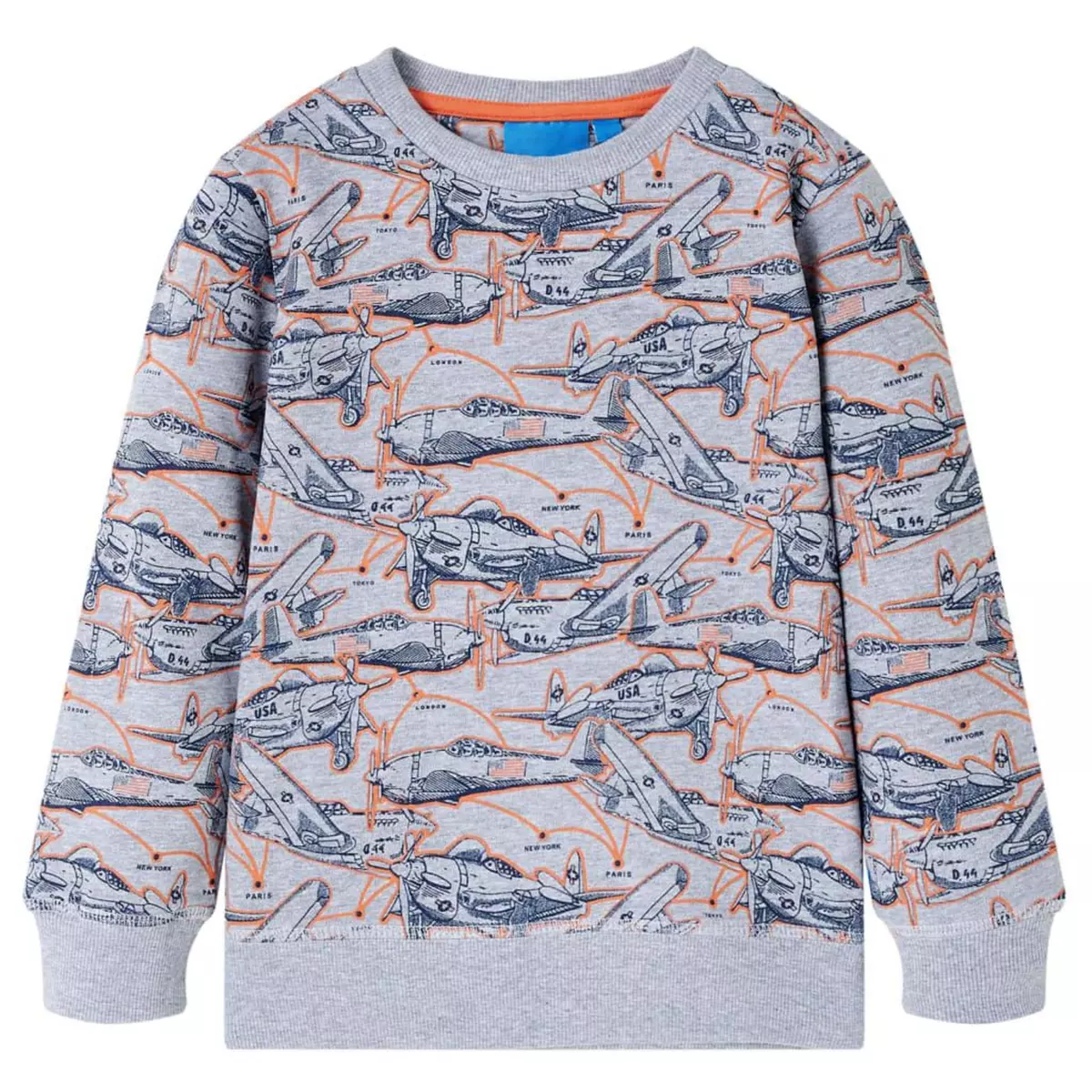VIDAXL Sweatshirt pour enfants gris melange 128