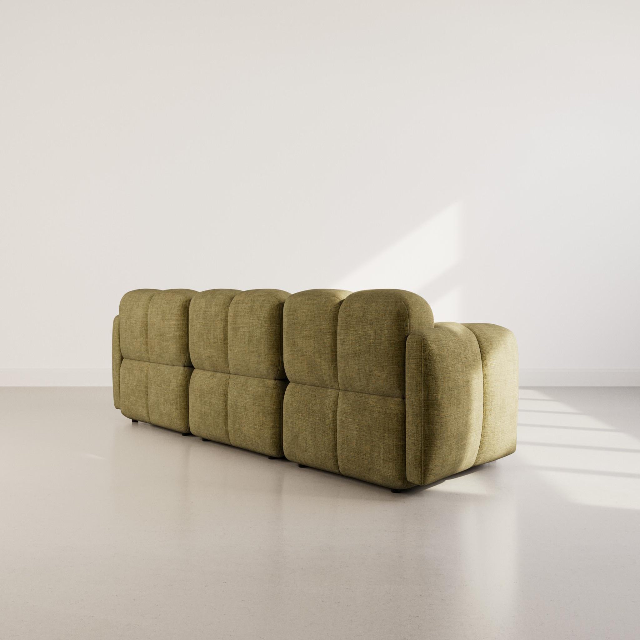 Voir la diapositive 5 : BEST MOBILIER Grace - canapé modulable 3 places en velours texturé