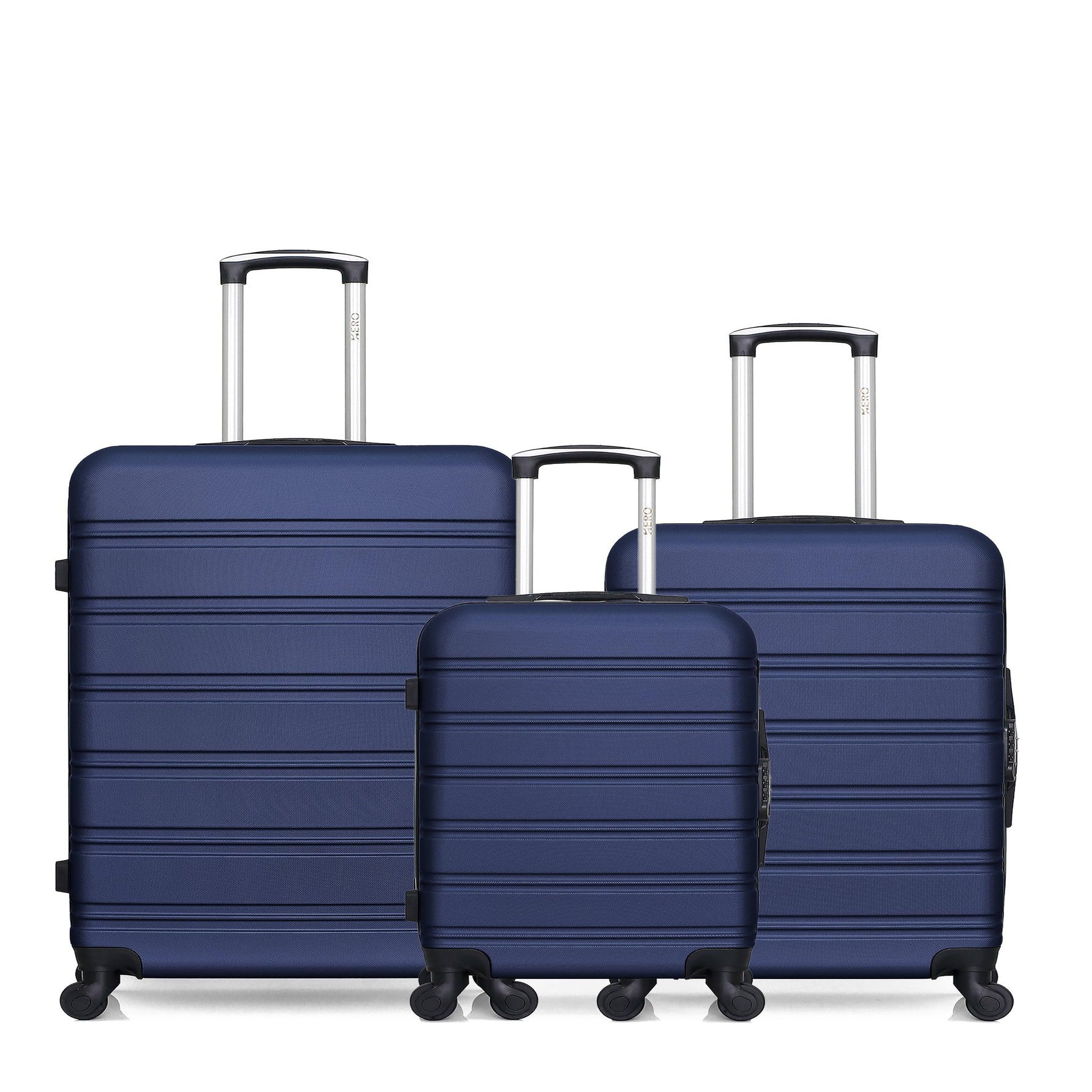HERO Lot de 3 valises rigides grand format, taille moyenne et cabine renoso