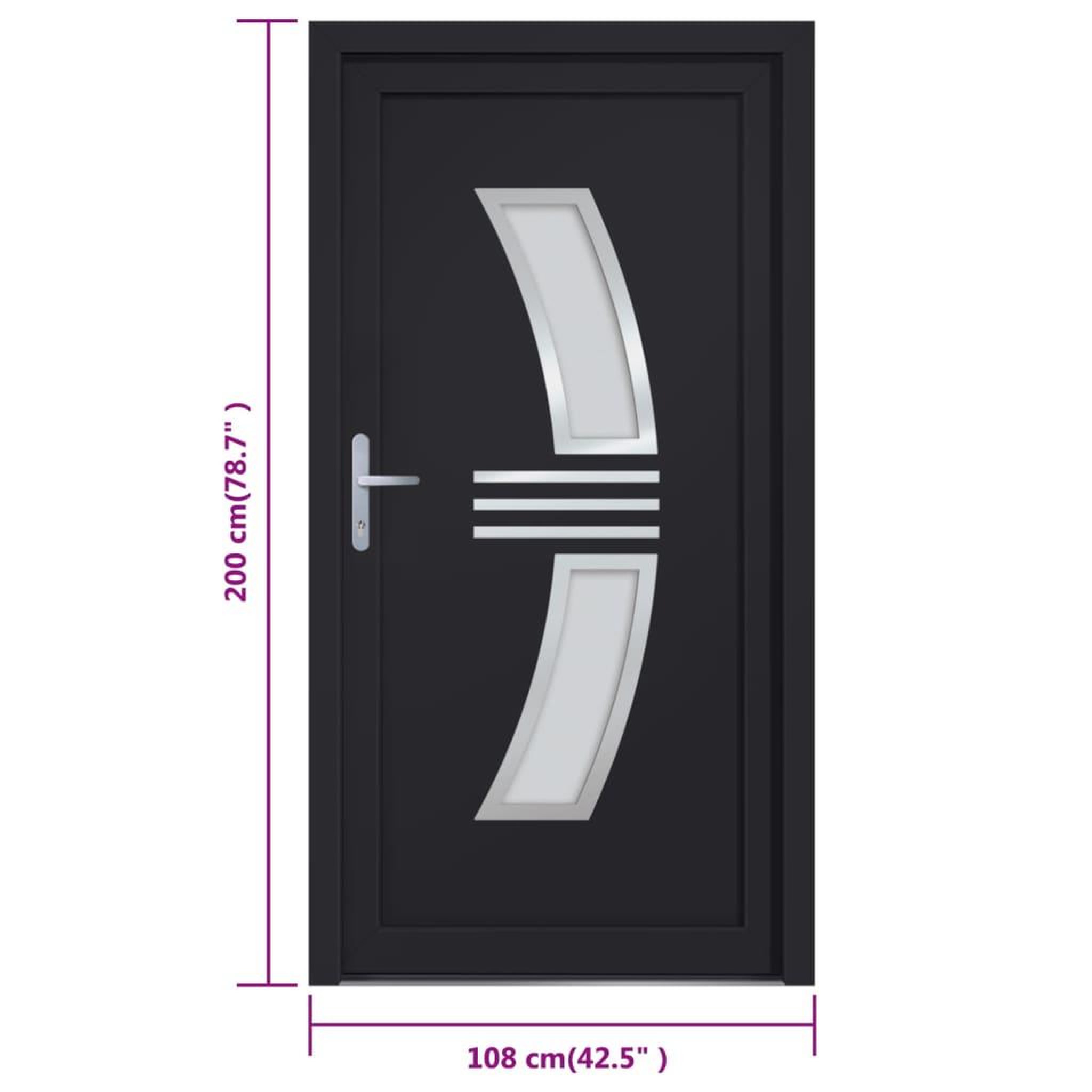 Voir la diapositive 6 : VIDAXL Porte d'entree anthracite 108x200 cm PVC