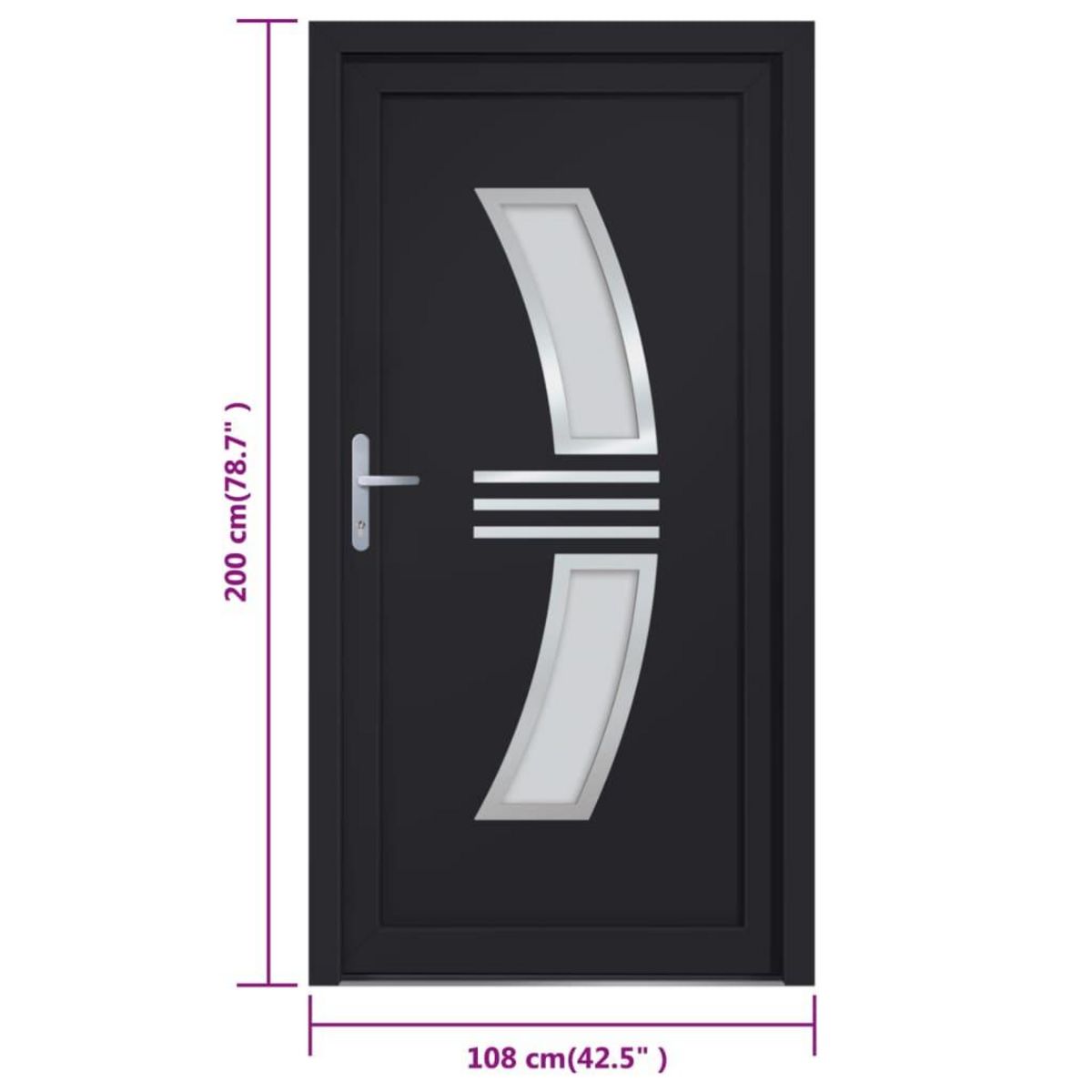 VIDAXL Porte d'entree anthracite 108x200 cm PVC