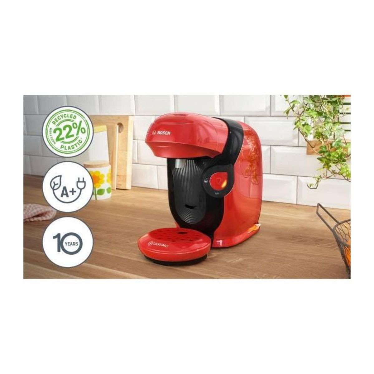 BOSCH Machine a café multi-boissons - BOSCH - TASSIMO - T11 Style rouge - 1400 W