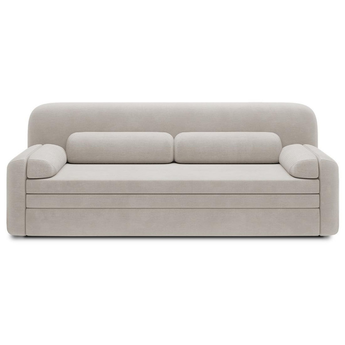 BEST MOBILIER Marius - canapé droit 3 places convertible avec coffre en velours côtelé