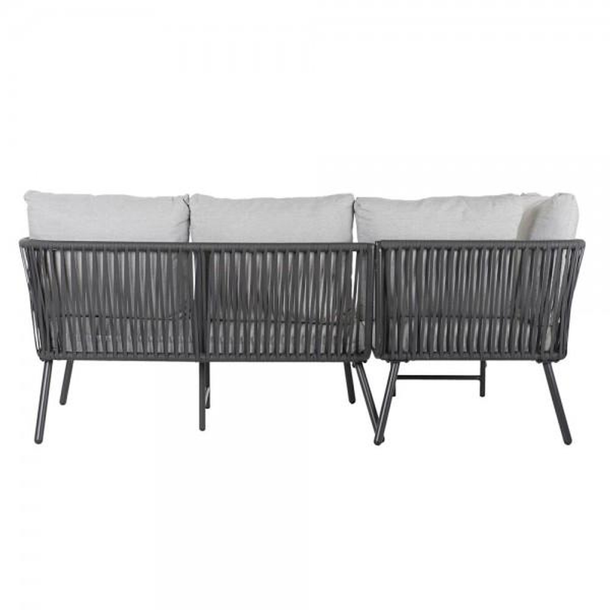 Voir la diapositive 3 : MARKET24 Canapé de jardin DKD Home Decor Noir Métal Aluminium Corde 30 x 40 cm 192 x 163 x 86 cm