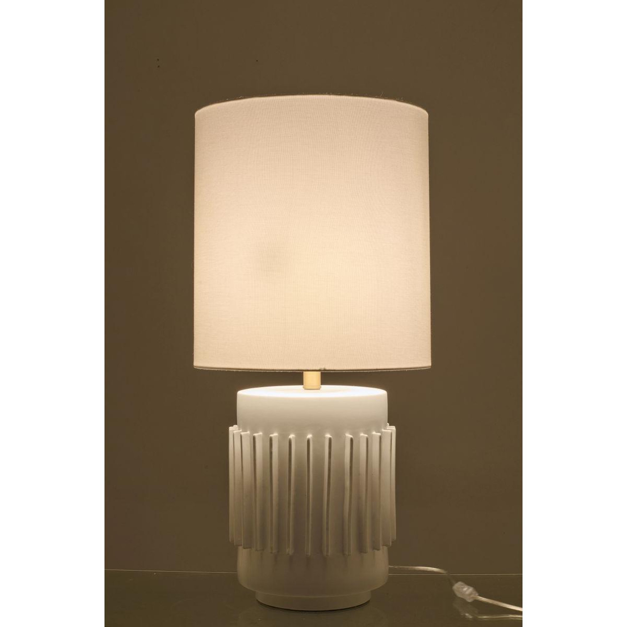 Voir la diapositive 4 : J-LINE Lampe à poser en céramique  latas  71cm blanc