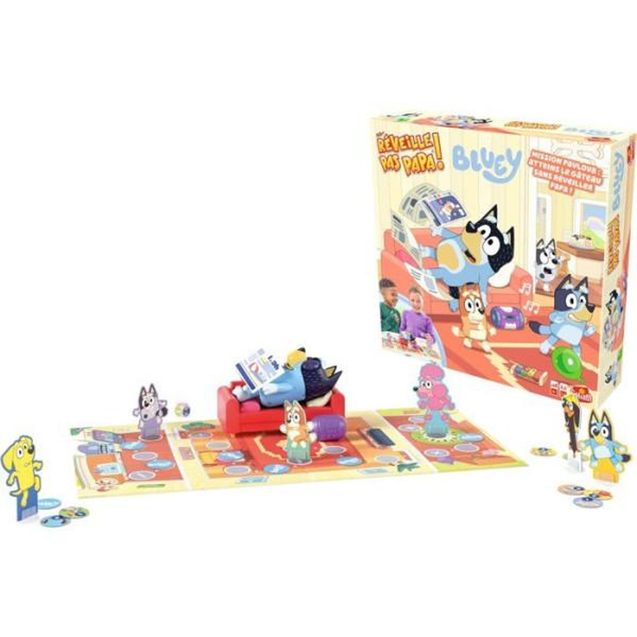 Voir la diapositive 2 : GOLIATH Réveille pas papa Bluey - jeu de société - GOLIATH - suspense et hasard