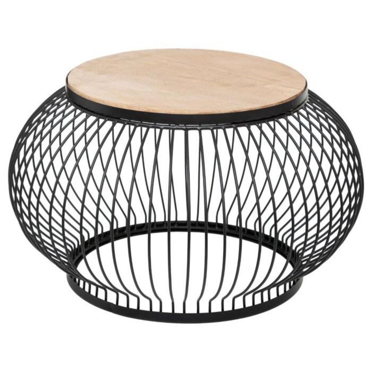 ATMOSPHERA Lot de 2 Tables Basses  Manguier  90cm Noir